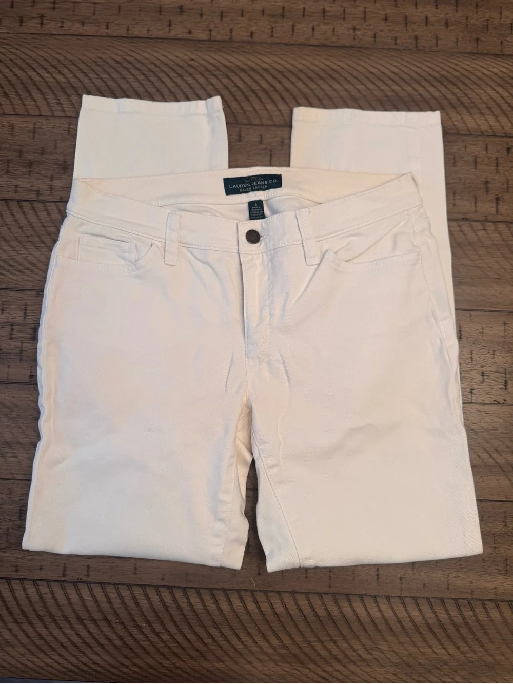 LRL LAUREN JEANS CO RALPH LAUREN White Modern Straight Ankle Jeans